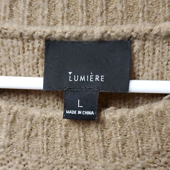 Lumiere Womans Tan Sweater,Size Large - Picture 2 of 4